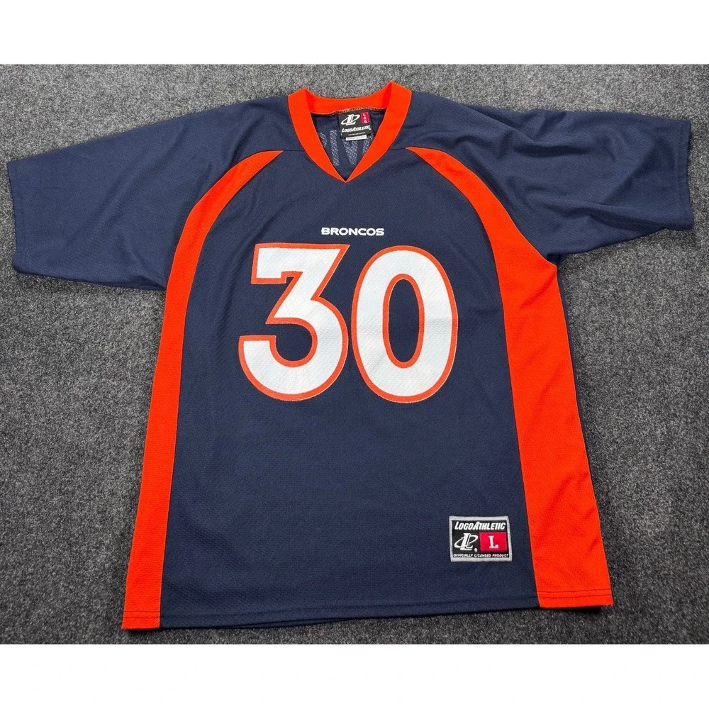 VTG 90s Denver Broncos Terrell Davis #30 Logo Athletic Jersey Large USA